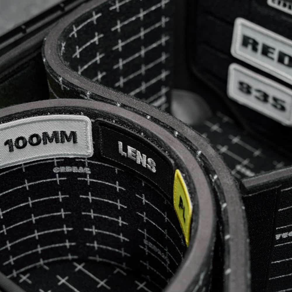 Example layout: camera, lenses, and accessories organized with GRID DIVIDE